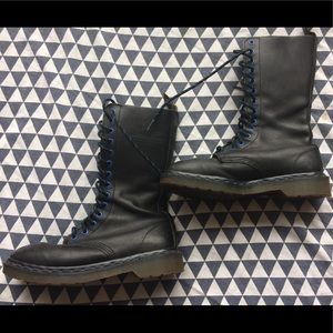 RARE Dr. Martens tall black lace up combat boots